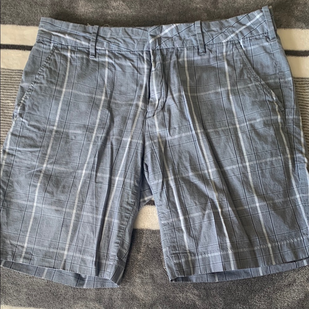Express Men's Gray Checkered Shorts